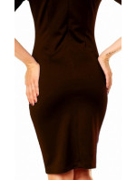 Společenské a casual šaty středně dlouhé hnědé Hnědá model 15042352 - LENTAL