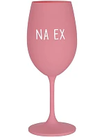 NA EX - růžová sklenice na víno 350 ml