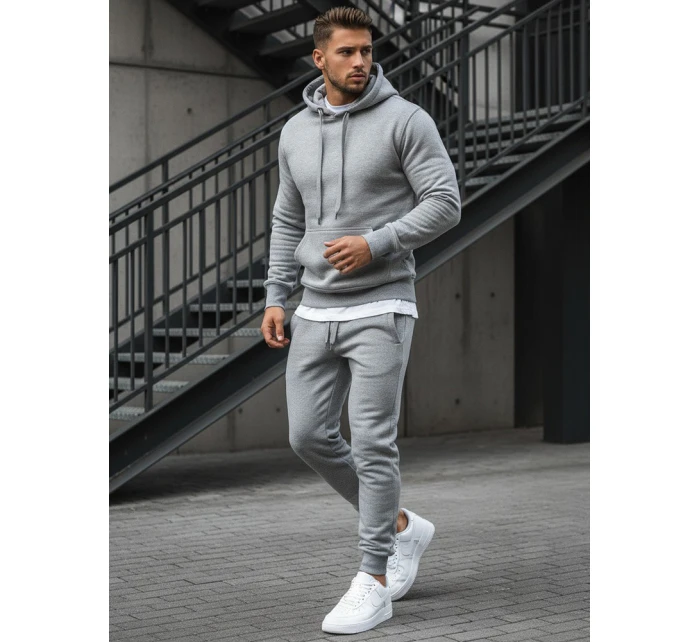 Pánská mikina s kapucí šedá BX3646