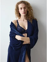 Amourette Jacquard Long Robe - Admiral - TRIUMPH Admiral - TRIUMPH