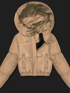 Tmavě béžová krátká zimní bunda typu  model 21483446 - J.STYLE