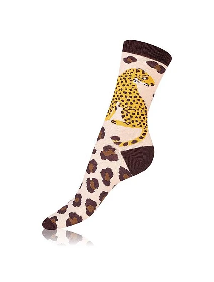 Dárková krabička zábavných crazy ponožek 4 páry CRAZY SOCKS BOX - BELLINDA - hnědá