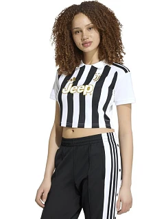 Dámské tričko adidas Juventus 26/27 Home Cropped Jersey, bílo-černé, KB8878