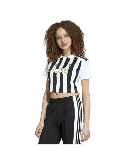 Dámské tričko adidas Juventus 26/27 Home Cropped Jersey, bílo-černé, KB8878 Dámské tričko adidas Juventus 26/27 Home Cropped Jersey, bílo-černé, KB8878