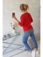 Halenka s výstřihem do V červená