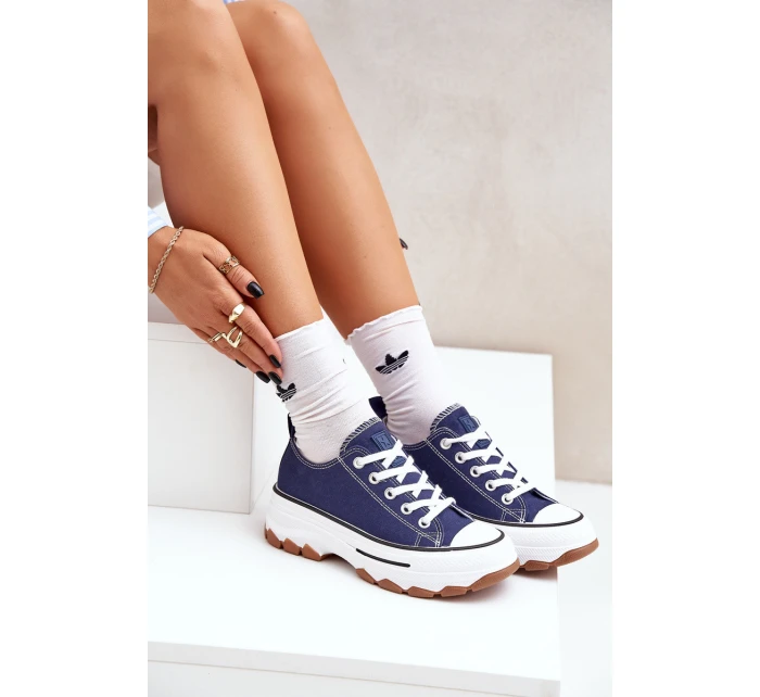 Nízké Dámské Tenisky Na Platformě Tmavě Modré model 21683095 - EVENTO