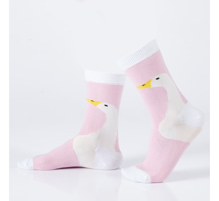 Pánské růžové ponožky s kachnou