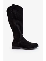 S.Dámské prolamované boty Barski černé