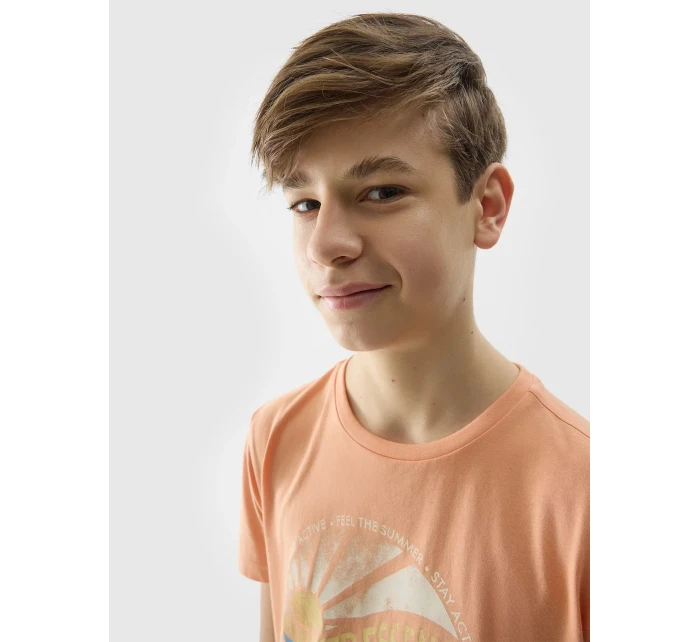Chlapecké tričko regular s potiskem 4F - korálové