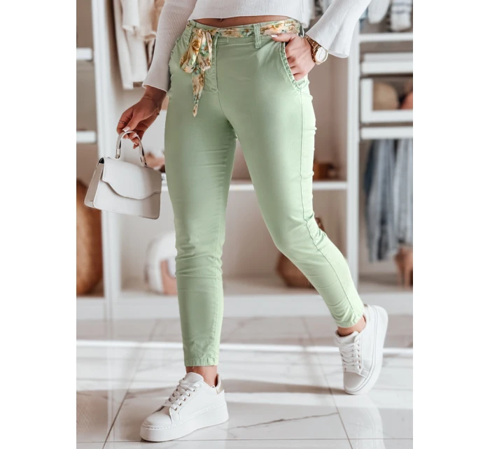 Dámské látkové chinos kalhoty s páskem ROSSALI mint FashionStreet UY2531