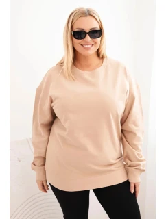 Dámská mikina Plus Size bavlněná basic s kulatým výstřihem model 21723073 - K-Fashion