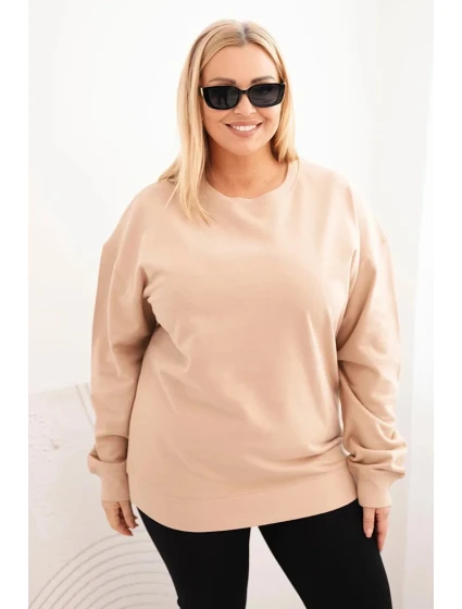 Dámská mikina Plus Size bavlněná basic s kulatým výstřihem model 21723073 - K-Fashion