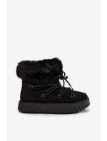 Sněhule s kožíškem a šněrováním Černé model 21821761 - Boto Sněhule s kožíškem a šněrováním Černé model 21821761 - Boto