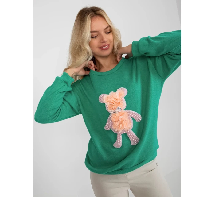 Halenka LK BZ model 17828176 tyrkysová - FPrice Halenka LK BZ model 17828176 tyrkysová - FPrice