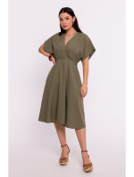 B278 Rozšířené šaty - olivově zelené