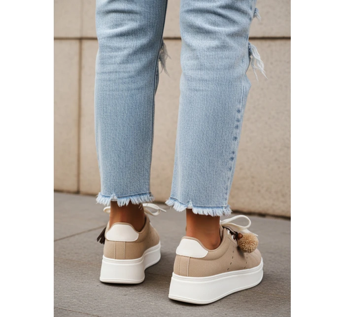Dámské tenisky na platformě béžové FashionStreet ZY1419