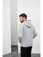 Daiber JN 589 Pánská pletená fleecová bunda s kapucí 02.0589 red melange/black Daiber JN 589 Pánská pletená fleecová bunda s kapucí 02.0589 red melange/black