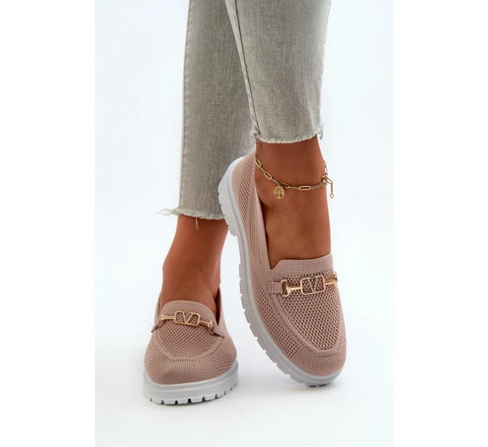 Dámské Mokasíny Na Ploché Podrážce S Zlatým Růžové model 21665508 - EVENTO Dámské Mokasíny Na Ploché Podrážce S Zlatým Růžové model 21665508 - EVENTO
