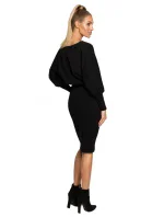 M690 Kombinované pletené šaty - černé M690 Kombinované pletené šaty - černé