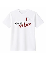 Dámské bavlněné tričko s potiskem - SPOLUPIČKY - bílé Dámské bavlněné tričko s potiskem - SPOLUPIČKY - bílé