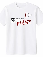 Dámské bavlněné tričko s potiskem - SPOLUPIČKY - bílé