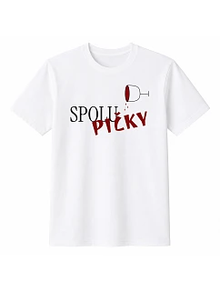 Dámské bavlněné tričko s potiskem - SPOLUPIČKY - bílé