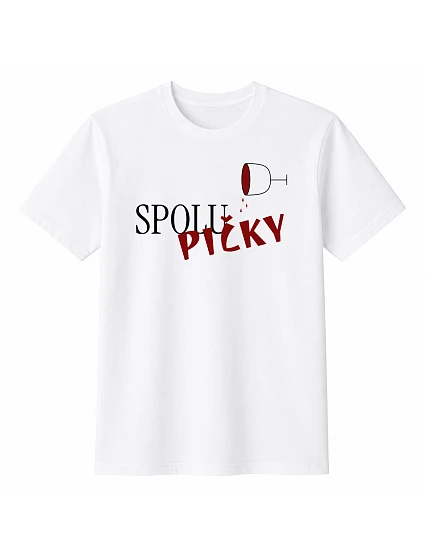 Dámské bavlněné tričko s potiskem - SPOLUPIČKY - bílé Dámské bavlněné tričko s potiskem - SPOLUPIČKY - bílé