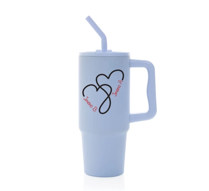 Termoska s barevným víčkem pro zamilované