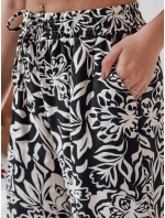 Dámské kalhoty ze široké látky TROPICAL SUN černé FashionStreet UY2634