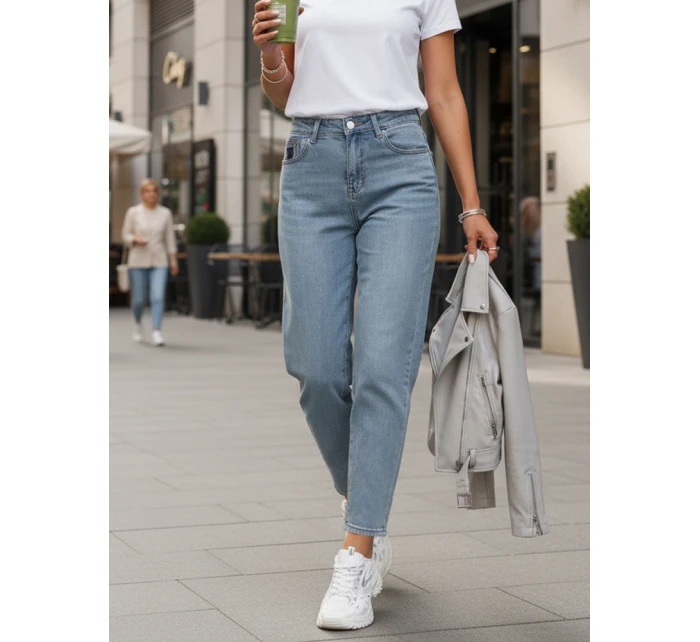 Dámské džíny mom fit s vysokým pasem modré FashionStreet UY2861