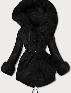 Parka s kožešinovou podšívkou černá-černá (5M763-392A)