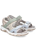 Pohodlné dámské barevné sportovní sandály na suchý zip Rieker 68866-94