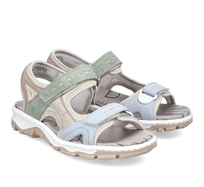 Pohodlné dámské barevné sportovní sandály na suchý zip Rieker 68866-94