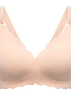 Momcozy YN46 (XL) | Jelly Strip – Bezešvá květinová kojící podprsenka typu push-up | Béžová s květinovým vzorem