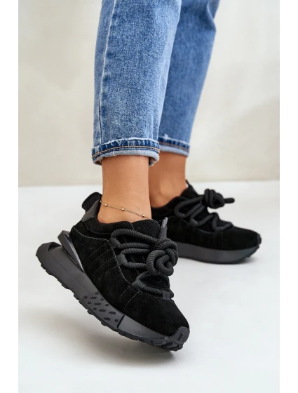 Dámské Zamszové Tenisky Na Platformě S Hlavním Šněrováním Artiker 54C1464 Černé Dámské Zamszové Tenisky Na Platformě S Hlavním Šněrováním Artiker 54C1464 Černé