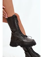 Kožené zimní kozačky s Černé model 21712089 - Artiker Kožené zimní kozačky s Černé model 21712089 - Artiker