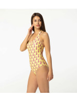 Aloha From Deer Hawaii Pineapple Open Back Swimsuit SSOB AFD727 Yellow