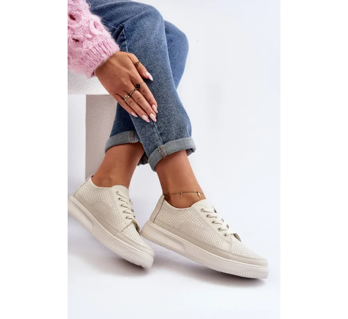 Dámské kožené sportovní boty tenisky bílé Failla Dámské kožené sportovní boty tenisky bílé Failla