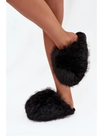Dámské chlupaté papuče – černé Iseline