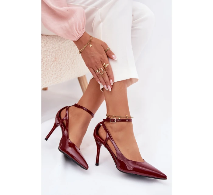 Dámské lakované lodičky z eko kůže - bordó Fionnel Dámské lakované lodičky z eko kůže - bordó Fionnel