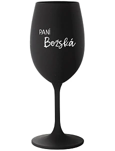 PANÍ BOŽSKÁ - černá sklenice na víno 350 ml