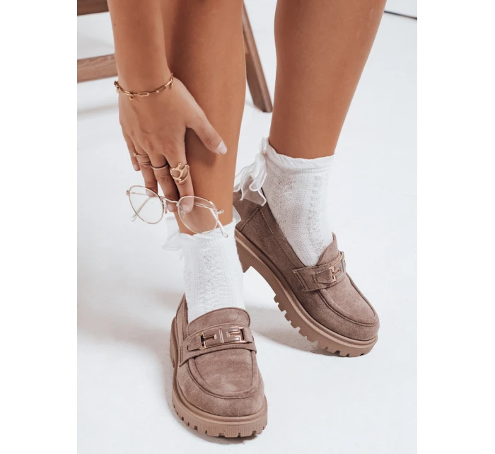 Dámské semišové béžové mokasíny FashionStreet ZY1126