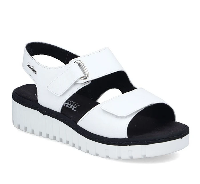 Skórzane damskie na białe model 22086949 - Rieker Skórzane damskie na białe model 22086949 - Rieker