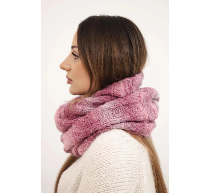 Komin dámský vlněný melírovaný měkký šátek na zimu KN20 tmavě růžový Komin dámský vlněný melírovaný měkký šátek na zimu KN20 tmavě růžový