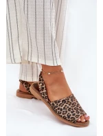 model 21697372 Kožené Nazouvací Sandály Leopardí - Zazoo model 21697372 Kožené Nazouvací Sandály Leopardí - Zazoo