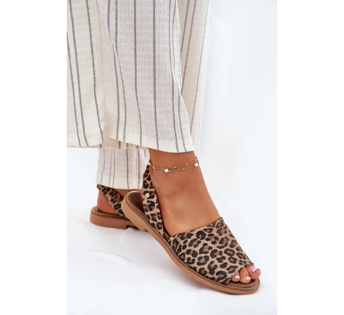model 21697372 Kožené Nazouvací Sandály Leopardí - Zazoo model 21697372 Kožené Nazouvací Sandály Leopardí - Zazoo