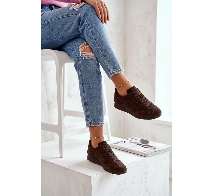 Tenisky z přírodního semiše Big Star model 22074727 Čokoládové - Big Star Shoes