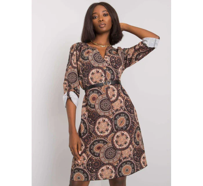 Šaty DHJ SK 12336B.74P hnědá