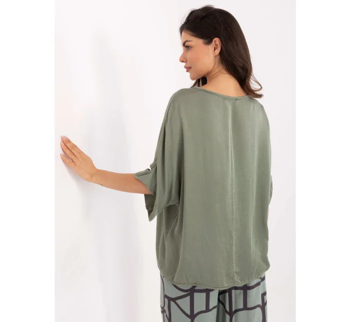 Bluzka TW BZ BI model 21190928 khaki - FPrice Bluzka TW BZ BI model 21190928 khaki - FPrice