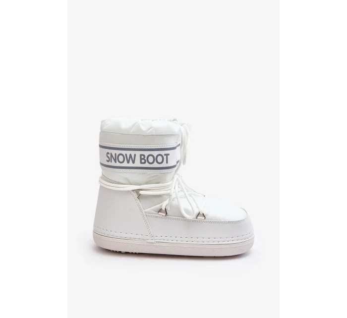 Dámské bílé boty do sněhu se zavazováním model 20039028 - Kesi Dámské bílé boty do sněhu se zavazováním model 20039028 - Kesi